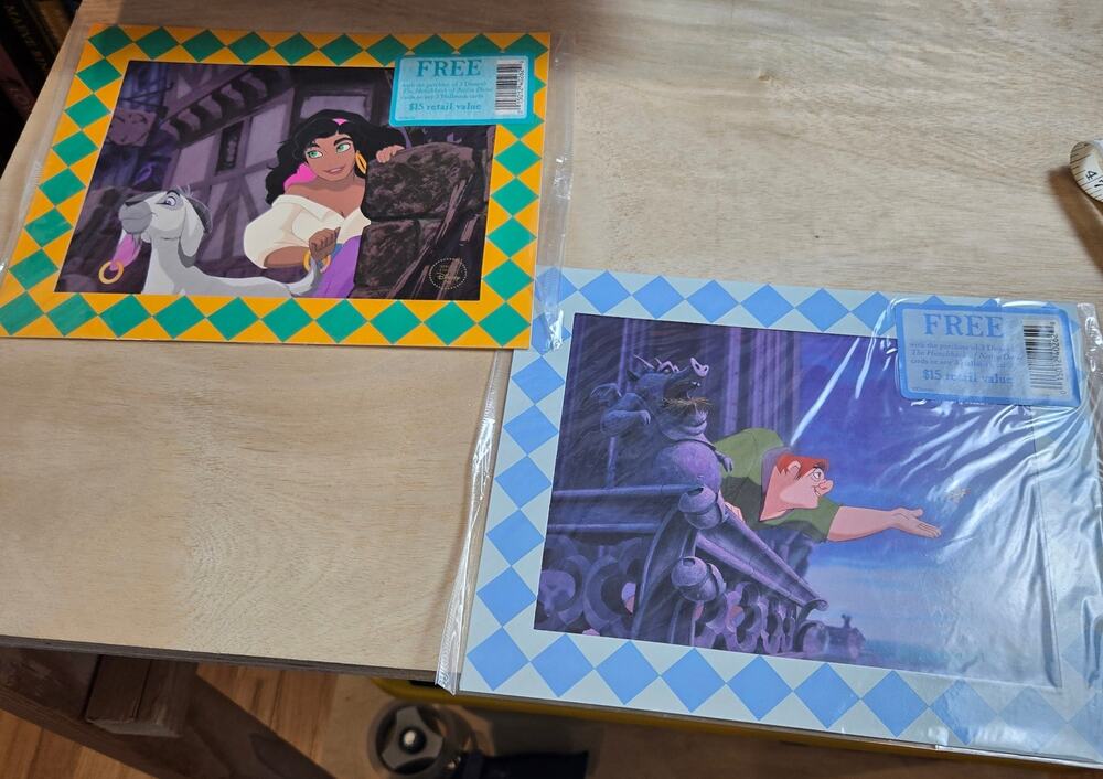 Vintage sealed Disney Hunchback of Notre Dame lithographs